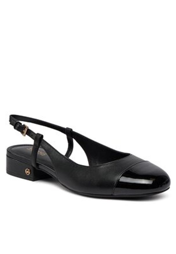 MICHAEL Michael Kors Sandały Perla Flex Sling Flat 40R4PLFP1L Czarny. Kolor: czarny. Materiał: skóra