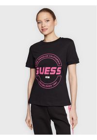 Guess T-Shirt Bryana V3RI00 I3Z14 Czarny Regular Fit. Kolor: czarny. Materiał: bawełna