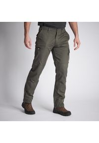 SOLOGNAC - Spodnie outdoor Solognac Steppe 300. Kolor: zielony. Materiał: materiał, bawełna, tkanina, poliester. Sport: outdoor #1