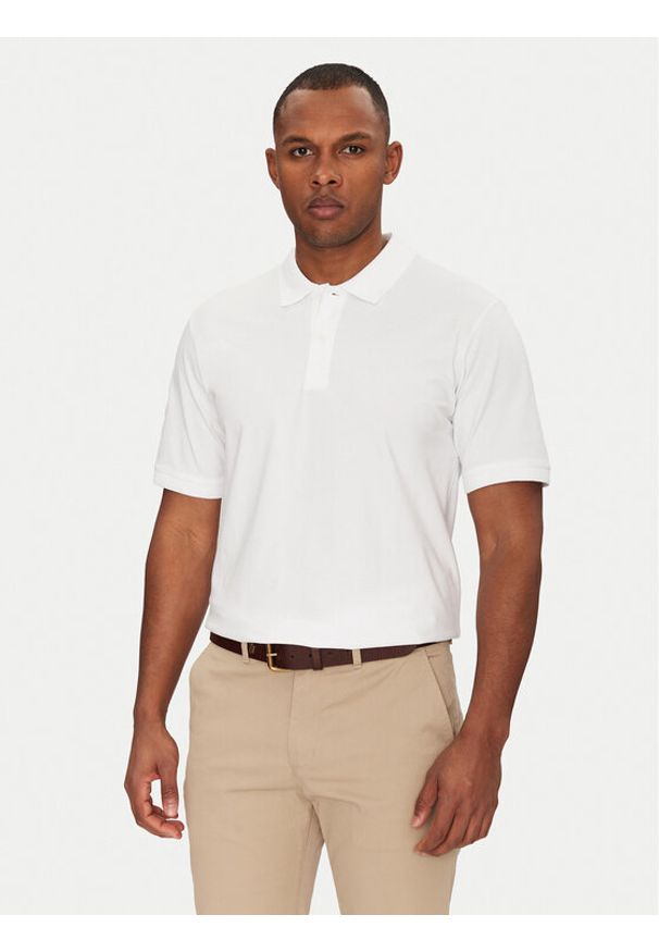 Jack & Jones - Jack&Jones Polo Jaxon 12268227 Biały Regular Fit. Typ kołnierza: polo. Kolor: biały. Materiał: bawełna