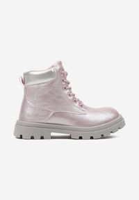Born2be - Jasnofioletowe Botki Lekko Ocieplane z Metalicznym Połyskiem Meridon. Okazja: na uczelnię, na co dzień. Kolor: fioletowy. Materiał: jeans. Styl: młodzieżowy, casual, elegancki