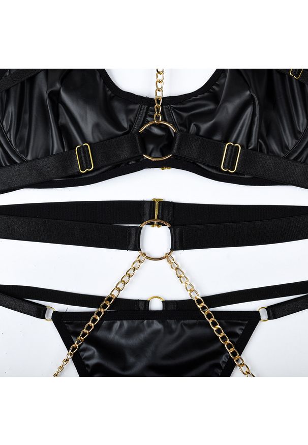 Intica - Komplet bielizny z łańcuszkami na romantyczne wieczory Serin. Kolor: czerwony. Materiał: materiał