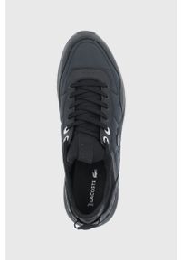 Lacoste Buty kolor czarny. Nosek buta: okrągły. Zapięcie: sznurówki. Kolor: czarny. Materiał: guma. Sport: bieganie