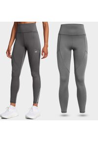 Legginsy sportowe damskie Under Armour getry szybkoschnące treningowe. Kolor: szary. Sport: bieganie #2