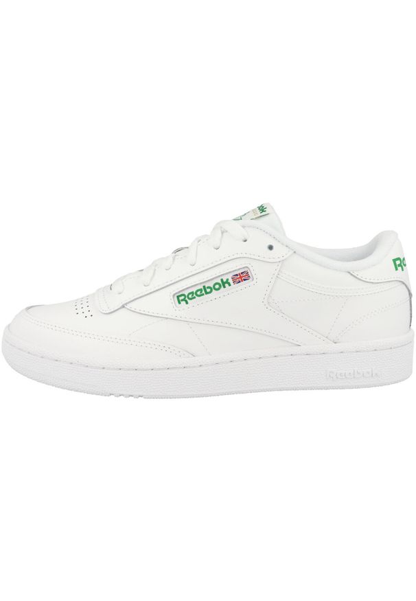 Buty do chodzenia męskie Reebok Club C White. Zapięcie: sznurówki. Kolor: biały, zielony, wielokolorowy. Materiał: skóra, materiał. Szerokość cholewki: normalna. Model: Reebok Club. Sport: turystyka piesza