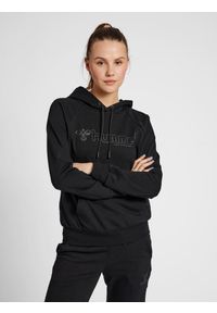 Damska bluza z kapturem Hummel Noni 2.0. Typ kołnierza: kaptur. Kolor: czarny. Materiał: bawełna, poliester. Długość rękawa: raglanowy rękaw