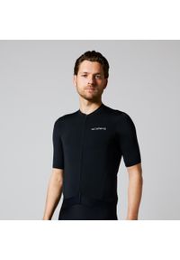 ACELERA - Męska koszulka kolarska Intermediate z krótkim rękawem. Kolor: czarny. Materiał: materiał. Długość rękawa: krótki rękaw. Długość: krótkie. Wzór: gładki. Sport: kolarstwo #1