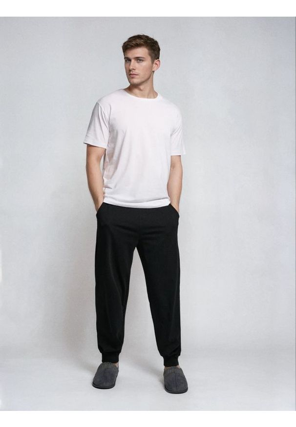 Sinsay - Bawełniane spodnie piżamowe - czarny. Kolor: czarny. Materiał: bawełna