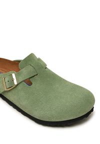 Birkenstock Klapki Boston 1027950 Zielony. Kolor: zielony. Materiał: skóra, zamsz