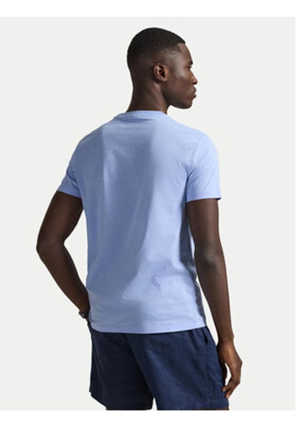 Polo Ralph Lauren T-Shirt 710671438020 Niebieski Slim Fit. Typ kołnierza: polo. Kolor: niebieski. Materiał: bawełna