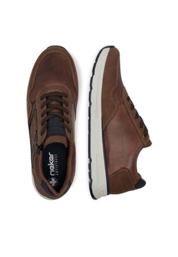 Rieker Sneakersy B0701-24 Brązowy. Kolor: brązowy. Materiał: skóra