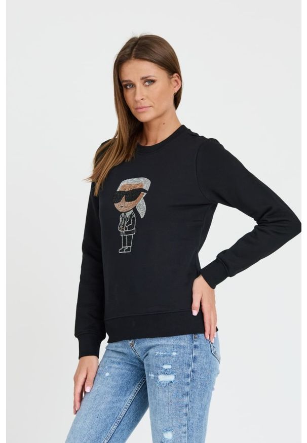 Karl Lagerfeld - KARL LAGERFELD Czarna damska bluza Ikonik 2.0, Rozmiar XS. Kolor: czarny
