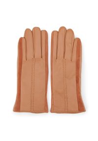 Wittchen - Damskie rękawiczki skórzane z zamszowymi wstawkami. Materiał: skóra. Styl: klasyczny #3