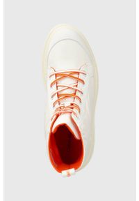 Calvin Klein Jeans workery TOOTHY COMBAT BOOT SOFTNY damskie kolor biały na platformie YW0YW00948. Zapięcie: sznurówki. Kolor: biały. Materiał: materiał, skóra, guma, włókno. Obcas: na platformie #2