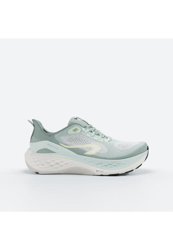 KIPRUN - Buty do biegania damskie Kiprun KS900 Support. Kolor: zielony, biały, niebieski, wielokolorowy. Wzór: geometria. Sport: bieganie