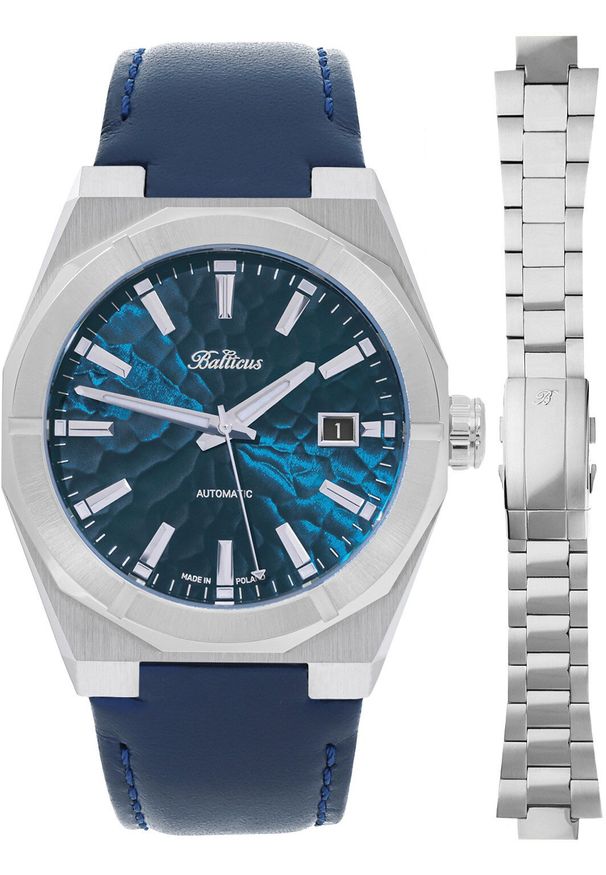 BALTICUS - Zegarek męski Balticus BLT-BALSDBHD-P niebieski. Kolor: niebieski
