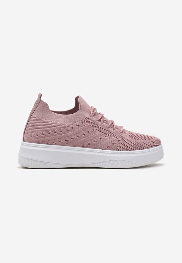 Renee - Różowe Buty Sportowe z Cholewką w Skarpetkowym Stylu Timotta. Kolor: różowy. Szerokość cholewki: normalna. Styl: sportowy