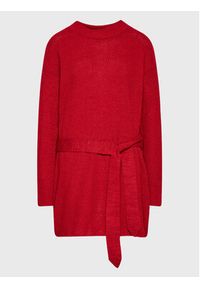 Glamorous Sukienka dzianinowa LC1029 Czerwony Regular Fit. Kolor: czerwony. Materiał: bawełna #4