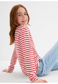 bonprix - Bluzka z długim rękawem z czystej bawełny organicznej (3 szt.). Kolor: czerwony. Materiał: bawełna. Długość rękawa: długi rękaw. Długość: długie #3