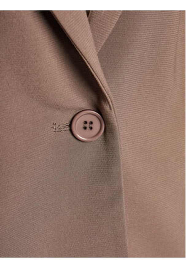 Gina Tricot Marynarka 20227 Brązowy Straight Fit. Kolor: brązowy. Materiał: syntetyk