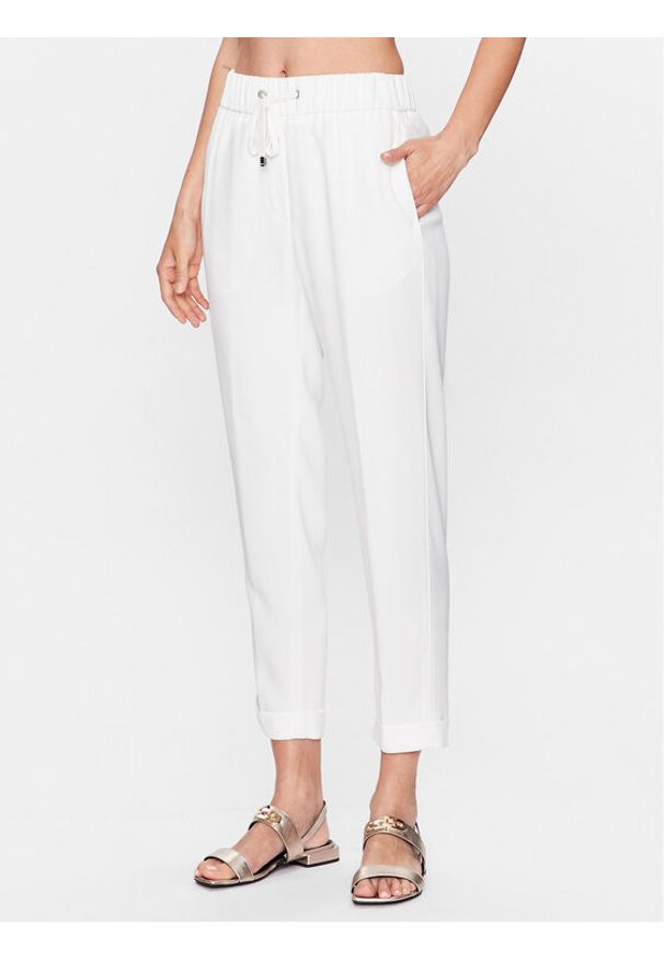 PESERICO - Peserico Spodnie materiałowe P04141U Biały Regular Fit. Kolor: biały. Materiał: materiał, bawełna