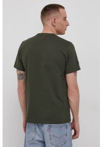 Superdry T-shirt bawełniany kolor zielony gładki. Okazja: na co dzień. Kolor: zielony. Materiał: bawełna. Wzór: gładki. Styl: casual