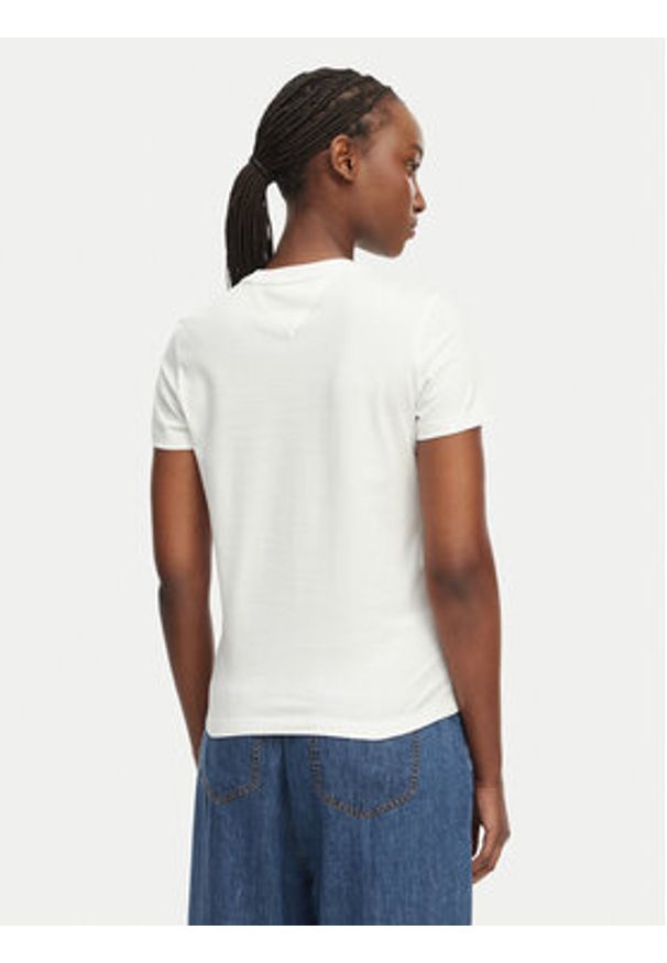 Tommy Jeans T-Shirt Bubble Logo DW0DW22310 Kremowy Regular Fit. Kolor: kremowy. Materiał: bawełna