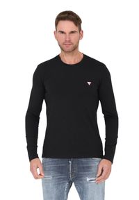 Guess - GUESS Czarny męski longsleeve Core Tee, Rozmiar S. Kolor: czarny. Długość rękawa: długi rękaw #4