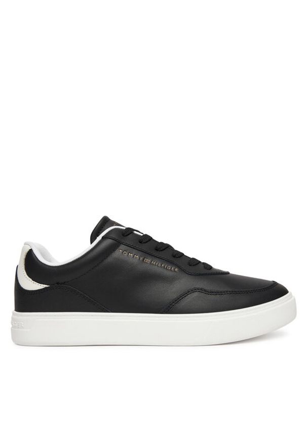 TOMMY HILFIGER - Tommy Hilfiger Sneakersy Casual Cupsole FW0FW08689 Czarny. Okazja: na co dzień. Kolor: czarny. Materiał: skóra