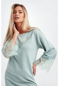 Twinset Milano - Sukienka TWINSET. Typ kołnierza: dekolt w łódkę. Materiał: bawełna, koronka. Długość: mini #4