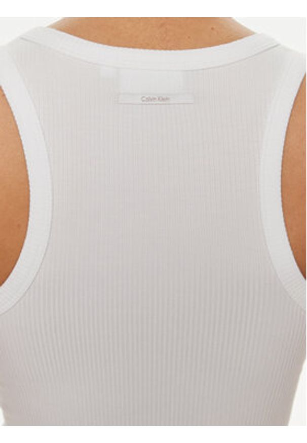 Calvin Klein Top K20K206554 Biały Slim Fit. Kolor: biały