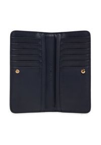 TOMMY HILFIGER - Tommy Hilfiger Duży Portfel Damski Th Monotype Large Slim Wallet AW0AW16210 Granatowy. Kolor: niebieski. Materiał: skóra