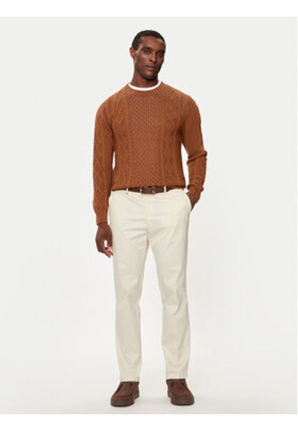 Matinique Sweter Triton 30207487 Brązowy Regular Fit. Kolor: brązowy. Materiał: bawełna