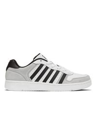 Buty do chodzenia męskie K-Swiss Court Palisades. Zapięcie: sznurówki. Kolor: biały. Materiał: guma, zamsz, skóra. Szerokość cholewki: normalna. Sport: turystyka piesza