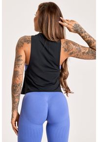 GYM GLAMOUR - Tank Top fitness damski Gym Glamour fitness damski Gym Glamour sport. Kolor: czarny. Sport: fitness
