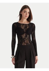 Patrizia Pepe Body 2M4484/J344-K103 Czarny Slim Fit. Kolor: czarny. Materiał: syntetyk