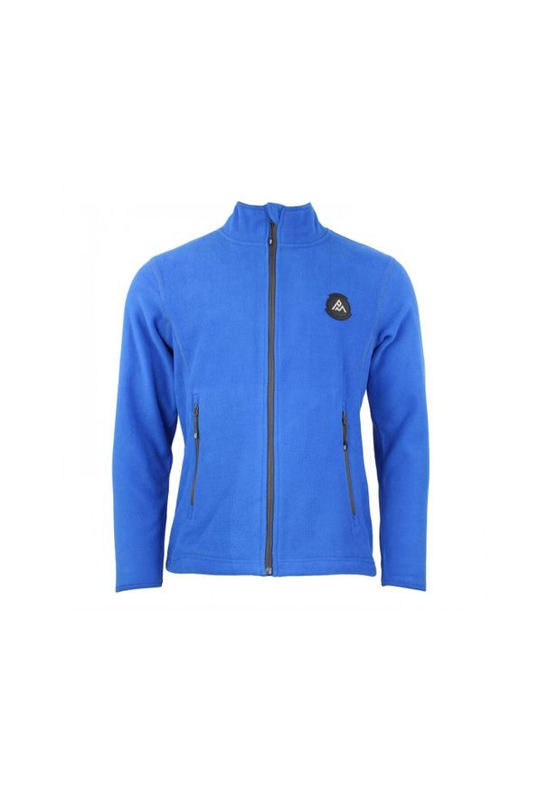 PEAK MOUNTAIN - Polar z pełnym zamkiem błyskawicznym Peak Mountain. Typ kołnierza: kołnierzyk stójkowy. Kolor: niebieski. Materiał: polar. Sport: turystyka piesza