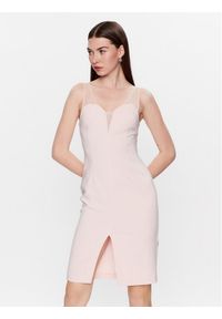 Kontatto Sukienka koktajlowa NO1013 Różowy Slim Fit. Kolor: różowy. Materiał: syntetyk. Styl: wizytowy #1