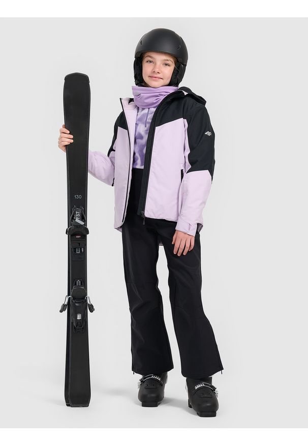 4f - 4F Spodnie narciarskie softshell membrana 5000 dziecięce - czarne 122 (6-7 lat). Kolor: czarny. Materiał: softshell. Sezon: lato. Sport: narciarstwo