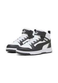 Puma - Buty na co dzień dziecięce PUMA REBOUND MID wysokie. Okazja: na co dzień. Kolor: biały, wielokolorowy, czarny, szary. Materiał: skóra, syntetyk. Szerokość cholewki: normalna. Sport: koszykówka