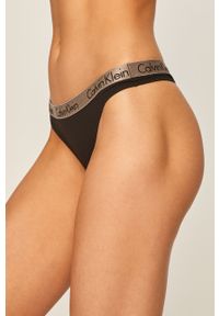 Calvin Klein Underwear - Stringi. Kolor: czarny. Materiał: bawełna, dzianina, elastan. Wzór: nadruk #3