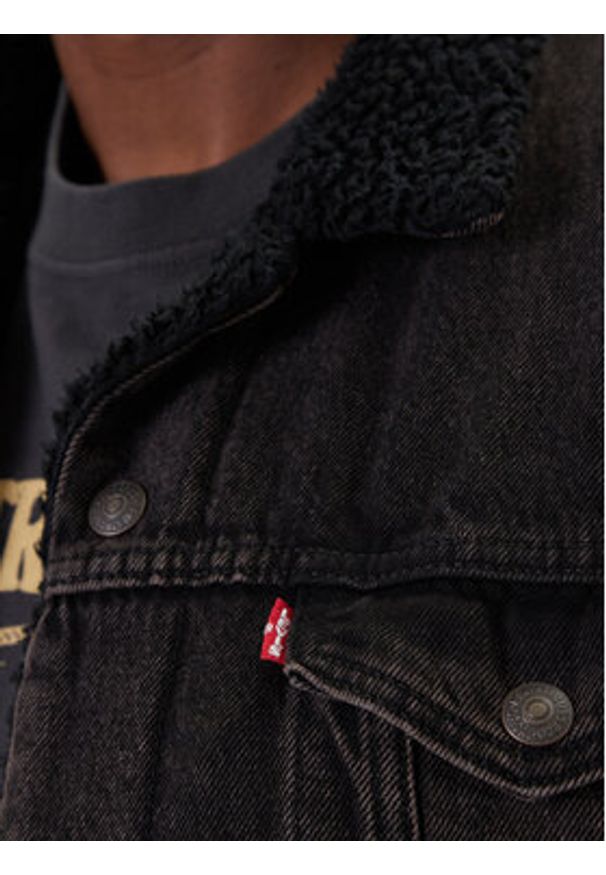 Levi's® Kurtka jeansowa Type III Sherpa 16365-0291 Czarny Regular Fit. Kolor: czarny. Materiał: bawełna