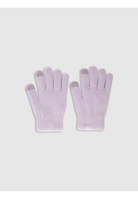 4f - 4F Rękawiczki dzianinowe Touch Screen dziecięce - fioletowe L/XL. Kolor: fioletowy. Materiał: dzianina. Styl: klasyczny, casual