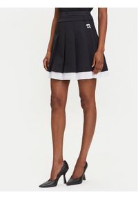 Karl Lagerfeld - KARL LAGERFELD Spódnica mini A3W12021 Czarny Regular Fit. Kolor: czarny. Materiał: syntetyk