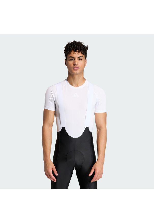 Adidas - Kolarska Warstwa Spodnia. Typ kołnierza: polo. Kolor: biały