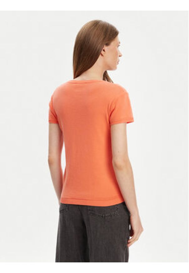 United Colors of Benetton - United Colors Of Benetton T-Shirt 1091D1M10 Pomarańczowy Regular Fit. Kolor: pomarańczowy. Materiał: bawełna