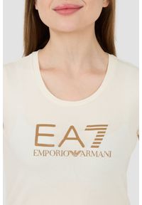 EA7 Emporio Armani - EA7 Beżowy damski t-shirt, Rozmiar S. Kolor: różowy #2