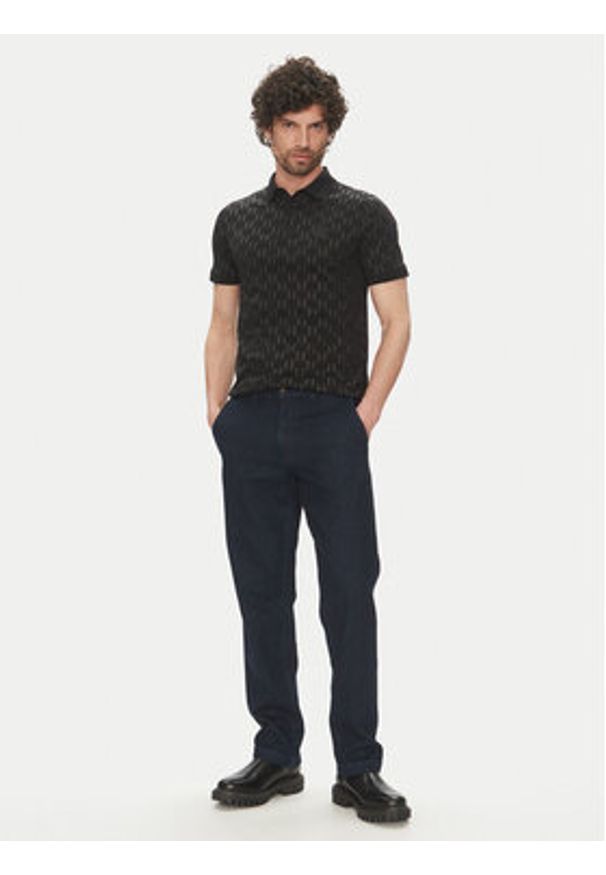Karl Lagerfeld - KARL LAGERFELD Polo 745070 552251 Czarny Regular Fit. Typ kołnierza: polo. Kolor: czarny. Materiał: bawełna