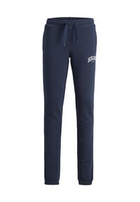 Jack&Jones Junior Spodnie dresowe 12237403 Granatowy Slim Fit. Kolor: niebieski. Materiał: syntetyk, dresówka, bawełna #6