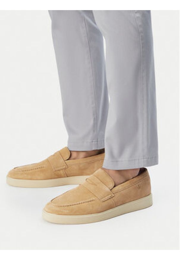 Clarks Półbuty Lockford Easy 26186190 Beżowy. Kolor: beżowy. Materiał: zamsz, skóra